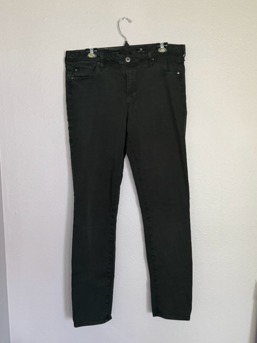 AG Adriano Goldschmied The Prima Cigarette Jeans 32R Olive Green Dark Khaki